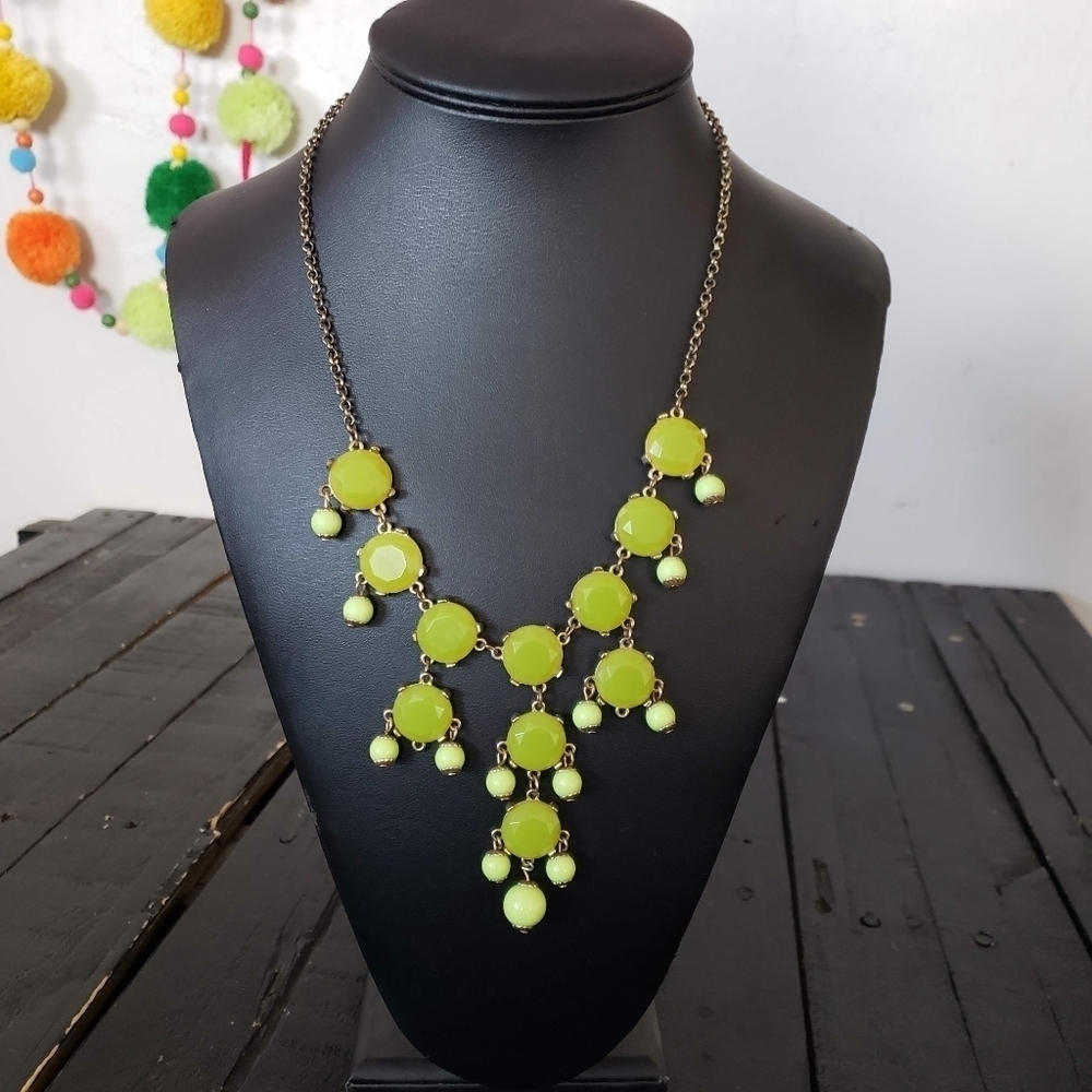 Women's Statement Necklace Bib Costume Green Bubble Gold Jewelry